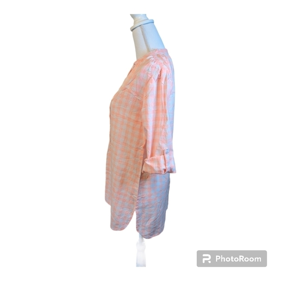 Coral Pink COASTAL BARBIE Gingham Tunic ~ FRESH PRODUCE~ Summer plaid Sz XS/S - Picture 4 of 11